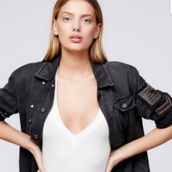 Free People Jackets & Blazers - Free People Embellished Military Shirt Jacket